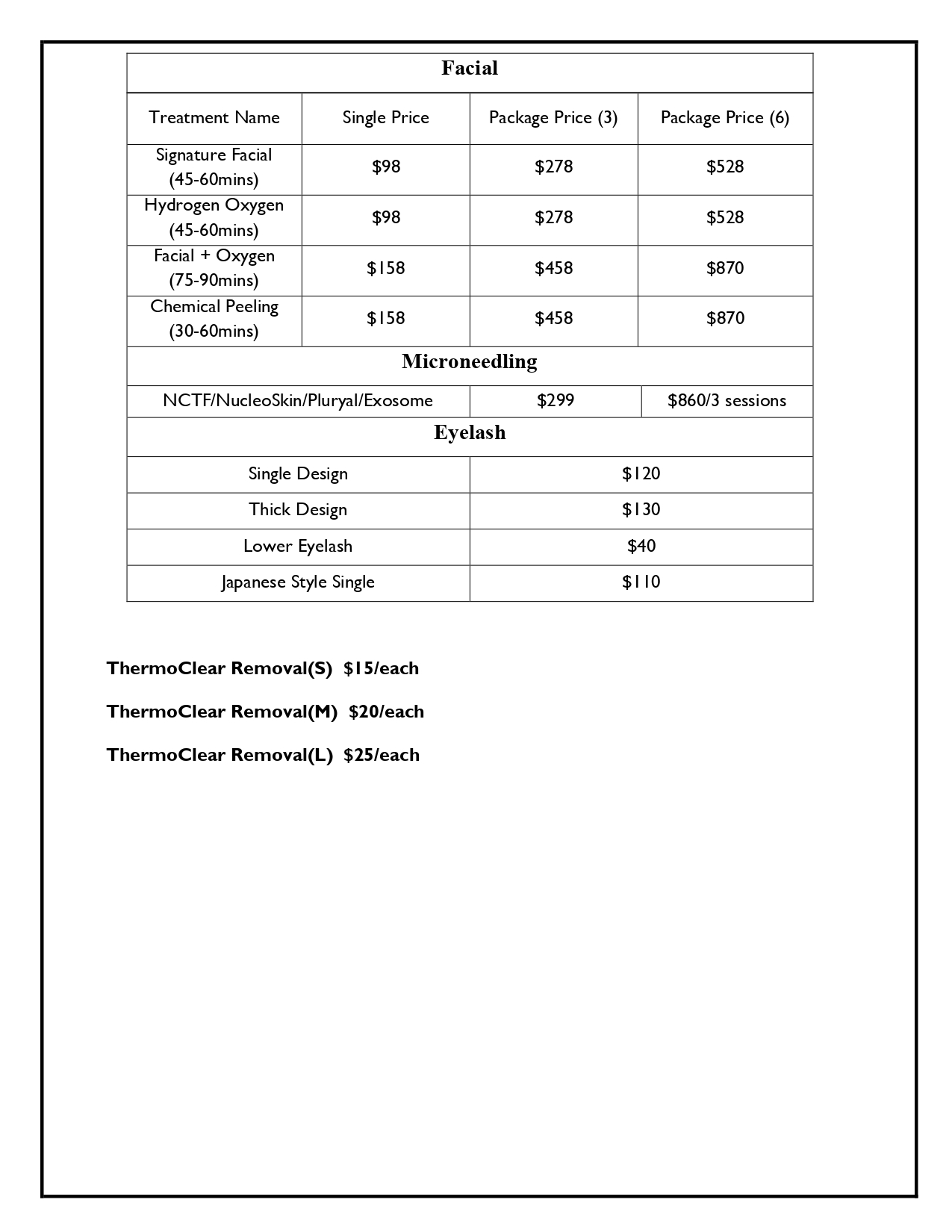 Pricing GlowUp MediSpa Ottawa Medi Spa